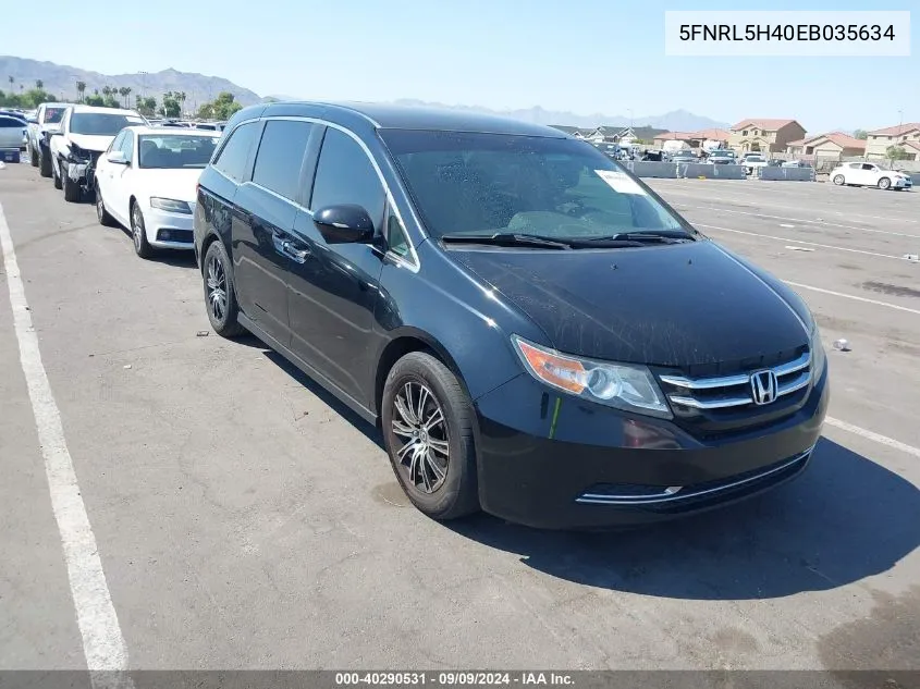 2014 Honda Odyssey Ex VIN: 5FNRL5H40EB035634 Lot: 40290531