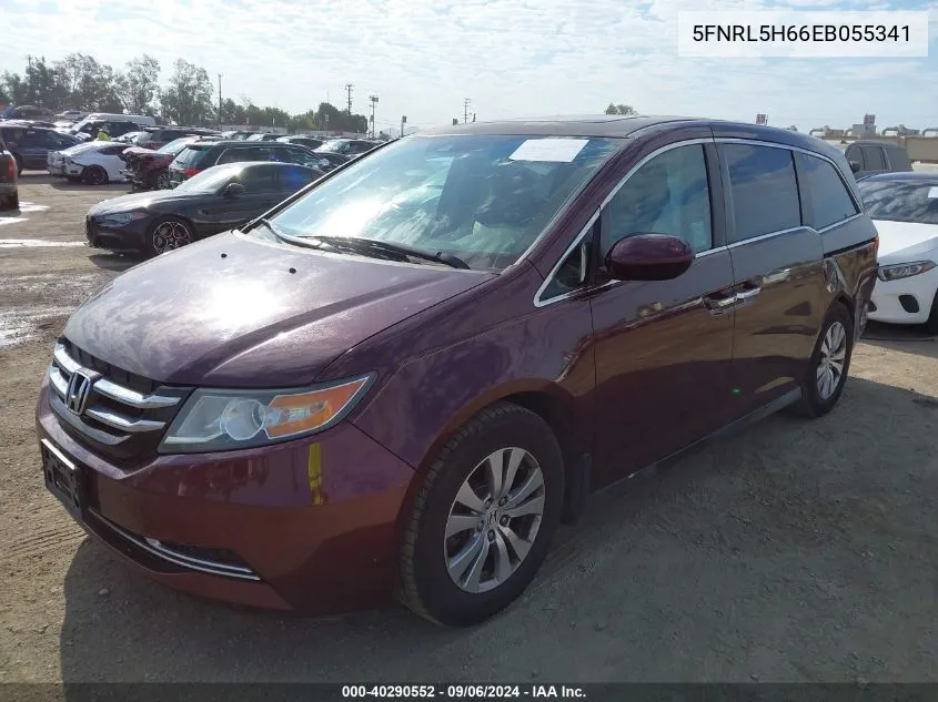 2014 Honda Odyssey Ex-L VIN: 5FNRL5H66EB055341 Lot: 40290552