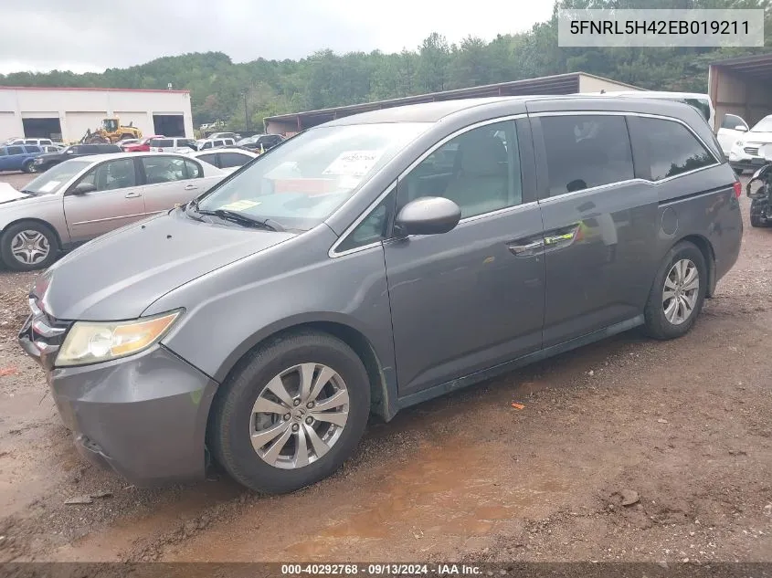 2014 Honda Odyssey Ex VIN: 5FNRL5H42EB019211 Lot: 40292768