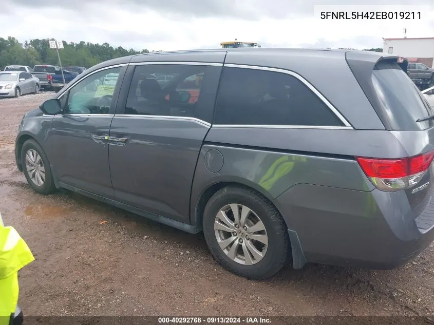 5FNRL5H42EB019211 2014 Honda Odyssey Ex