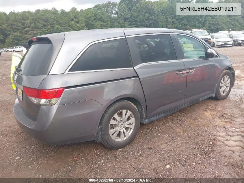 5FNRL5H42EB019211 2014 Honda Odyssey Ex