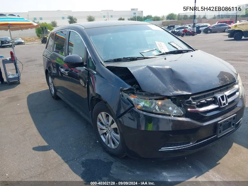 5FNRL5H42EB086116 2014 Honda Odyssey Ex