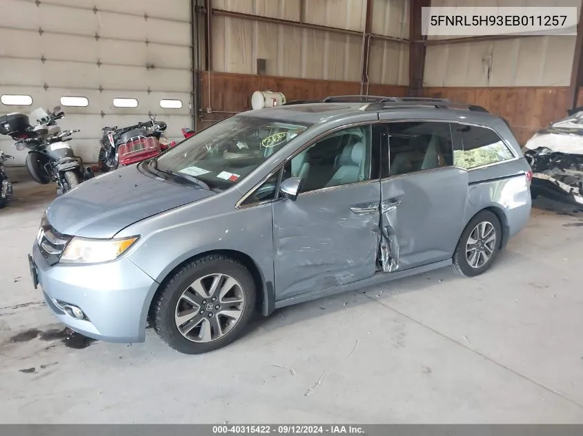 2014 Honda Odyssey Touring/Touring Elite VIN: 5FNRL5H93EB011257 Lot: 40315422