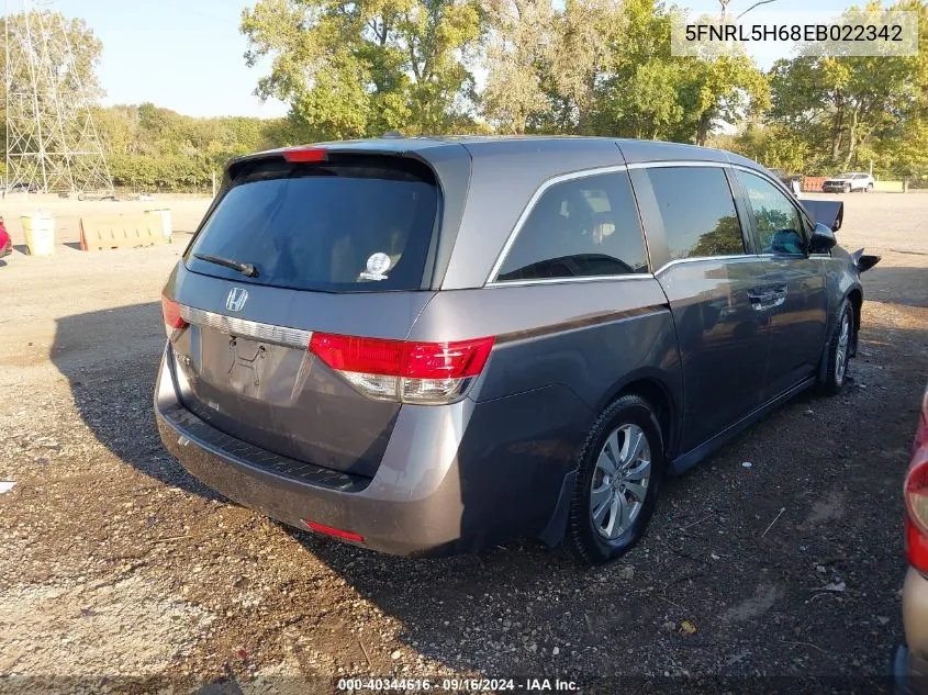 5FNRL5H68EB022342 2014 Honda Odyssey Ex-L