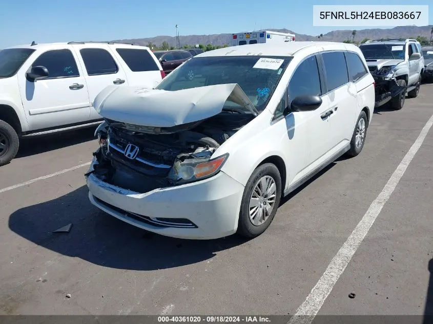 5FNRL5H24EB083667 2014 Honda Odyssey Lx