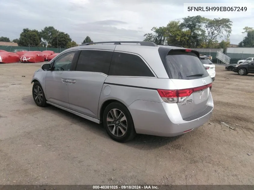 2014 Honda Odyssey Touring/Touring Elite VIN: 5FNRL5H99EB067249 Lot: 40381025