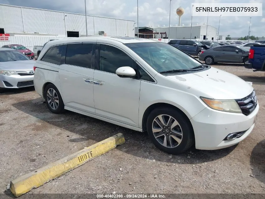 2014 Honda Odyssey Touring/Touring Elite VIN: 5FNRL5H97EB075933 Lot: 40402398