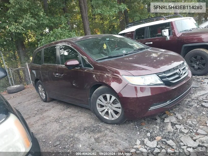 5FNRL5H43EB114280 2014 Honda Odyssey Ex