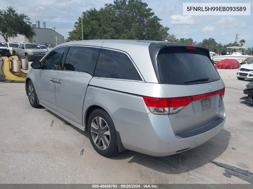 2014 Honda Odyssey Touring/Touring Elite VIN: 5FNRL5H99EB093589 Lot: 40438793