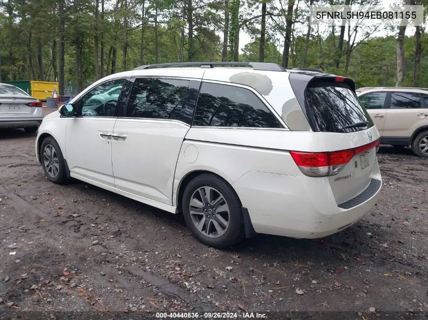 2014 Honda Odyssey Touring/Touring Elite VIN: 5FNRL5H94EB081155 Lot: 40440836