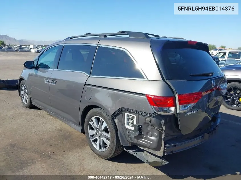 2014 Honda Odyssey Touring/Touring Elite VIN: 5FNRL5H94EB014376 Lot: 40442717