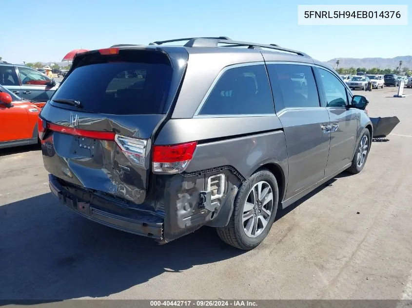 2014 Honda Odyssey Touring/Touring Elite VIN: 5FNRL5H94EB014376 Lot: 40442717