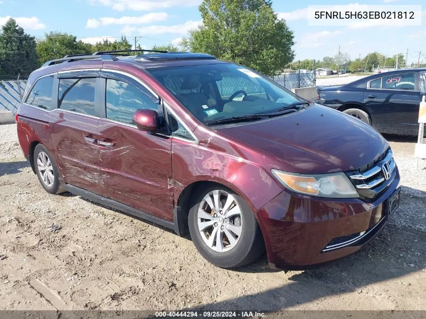 2014 Honda Odyssey Ex-L VIN: 5FNRL5H63EB021812 Lot: 40444294