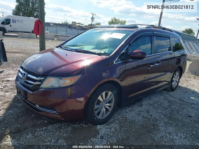 2014 Honda Odyssey Ex-L VIN: 5FNRL5H63EB021812 Lot: 40444294