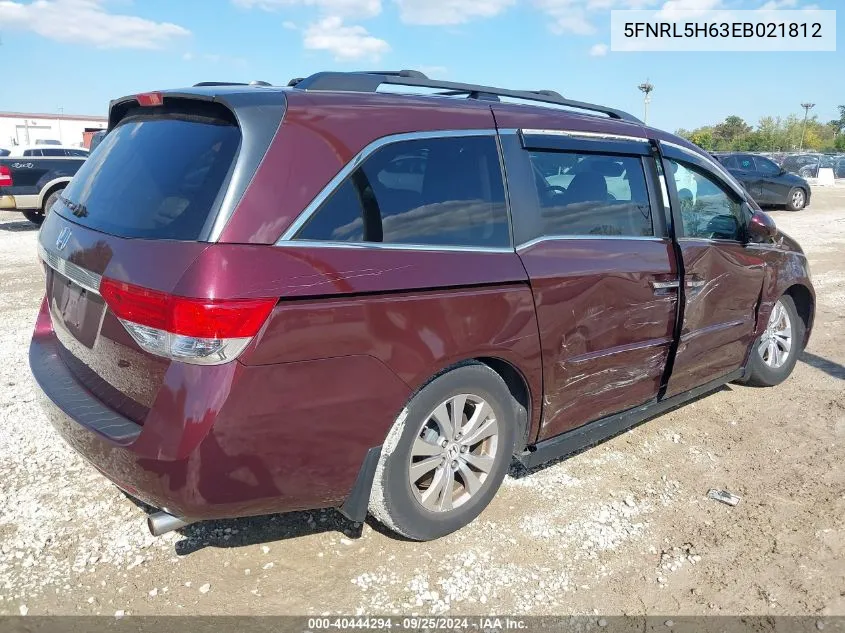 2014 Honda Odyssey Ex-L VIN: 5FNRL5H63EB021812 Lot: 40444294