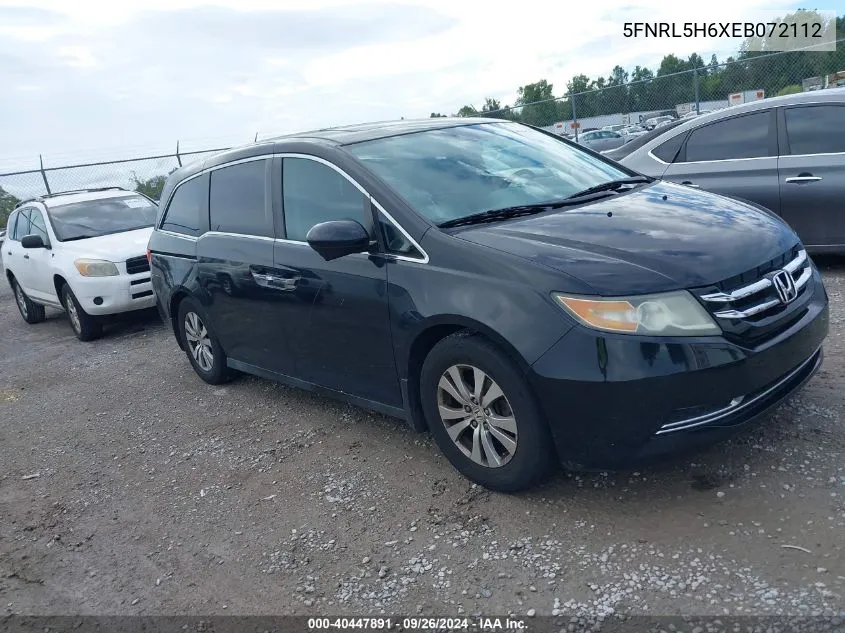 5FNRL5H6XEB072112 2014 Honda Odyssey Ex-L