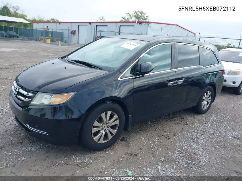 5FNRL5H6XEB072112 2014 Honda Odyssey Ex-L