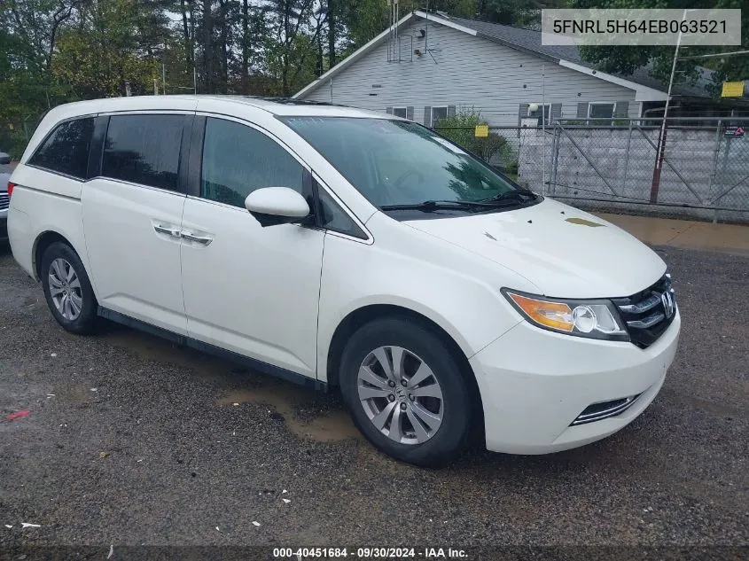 2014 Honda Odyssey Ex-L VIN: 5FNRL5H64EB063521 Lot: 40451684