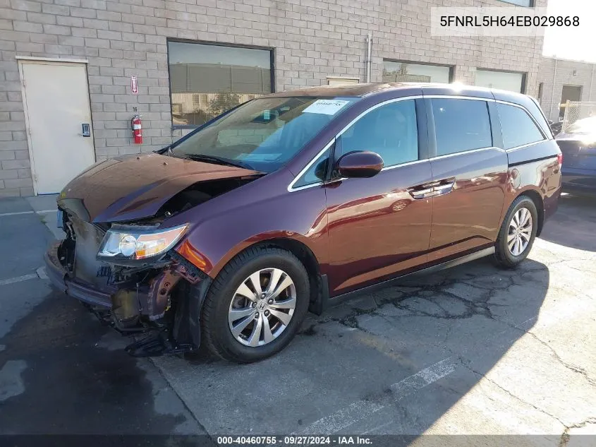 2014 Honda Odyssey Ex-L VIN: 5FNRL5H64EB029868 Lot: 40460755