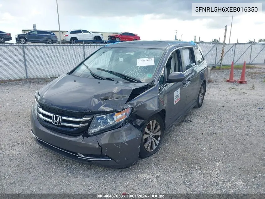 2014 Honda Odyssey Ex-L VIN: 5FNRL5H6XEB016350 Lot: 40487053