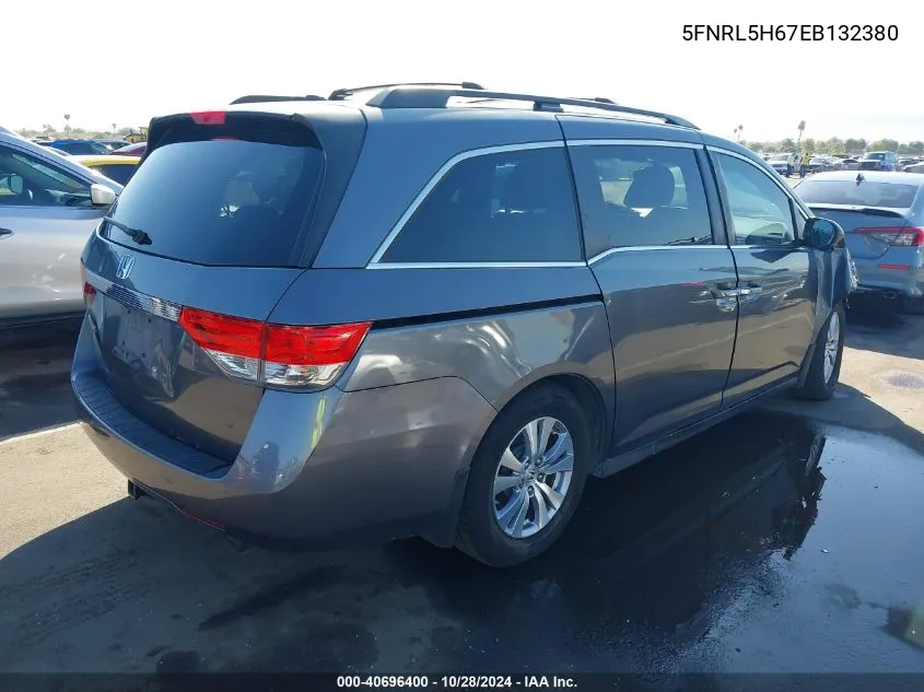 2014 Honda Odyssey Ex-L VIN: 5FNRL5H67EB132380 Lot: 40696400