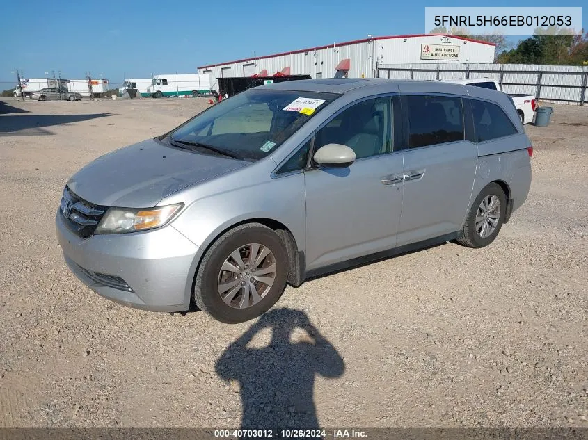 2014 Honda Odyssey Ex-L VIN: 5FNRL5H66EB012053 Lot: 40703012