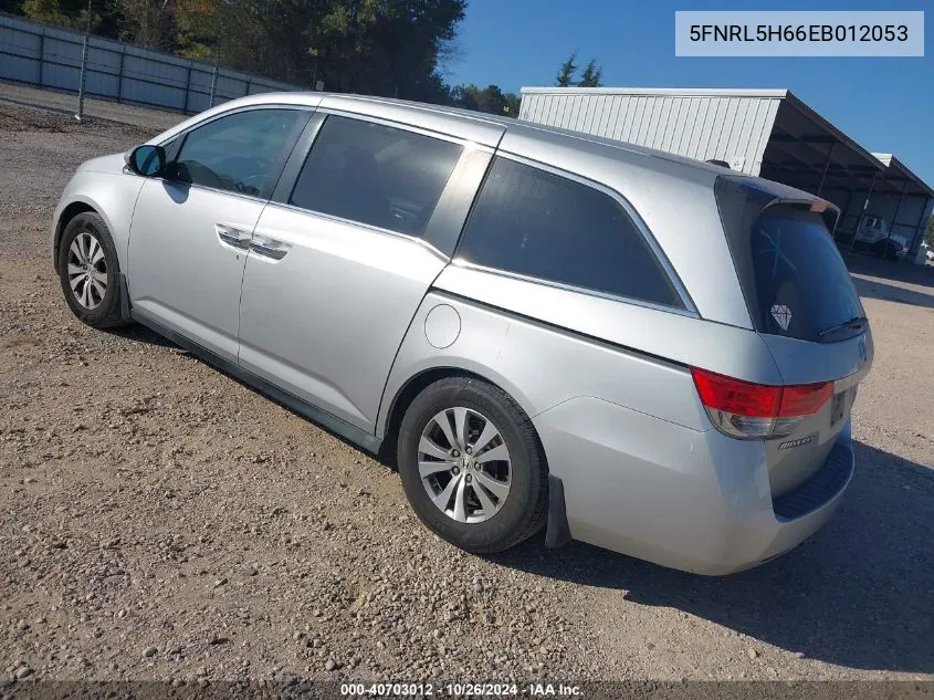 2014 Honda Odyssey Ex-L VIN: 5FNRL5H66EB012053 Lot: 40703012