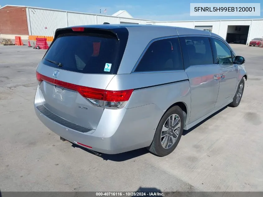 2014 Honda Odyssey Touring/Touring Elite VIN: 5FNRL5H99EB120001 Lot: 40716116