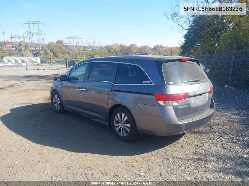 2014 Honda Odyssey Ex-L VIN: 5FNRL5H66EB083236 Lot: 40738842