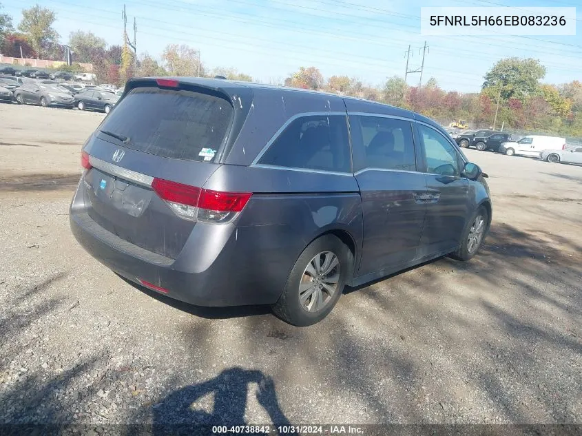 2014 Honda Odyssey Ex-L VIN: 5FNRL5H66EB083236 Lot: 40738842