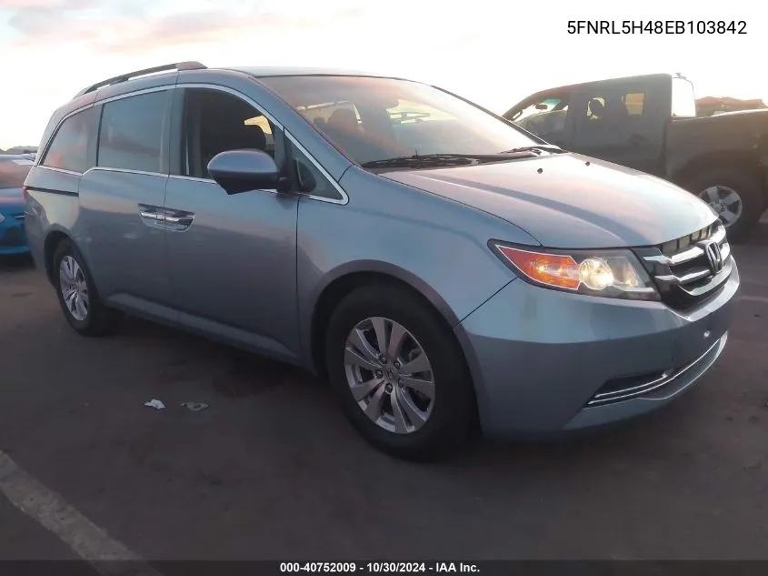 2014 Honda Odyssey Ex VIN: 5FNRL5H48EB103842 Lot: 40752009