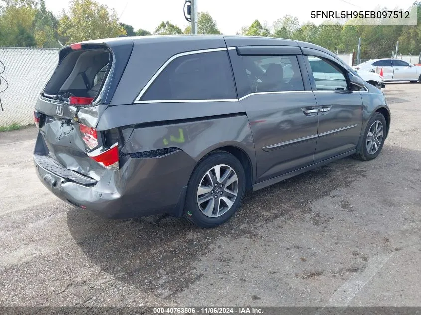 2014 Honda Odyssey Touring/Touring Elite VIN: 5FNRL5H95EB097512 Lot: 40763506