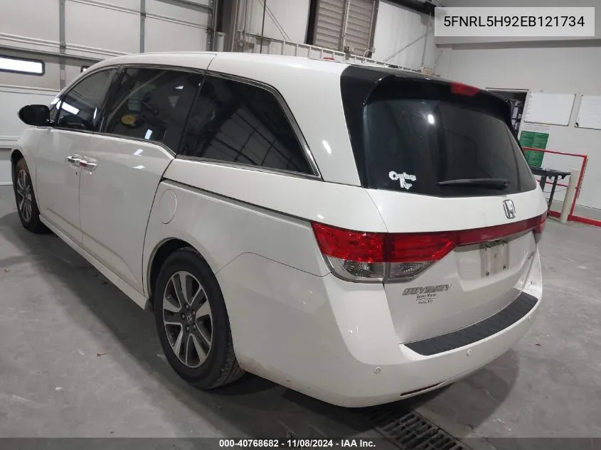 2014 Honda Odyssey Touring/Touring Elite VIN: 5FNRL5H92EB121734 Lot: 40768682