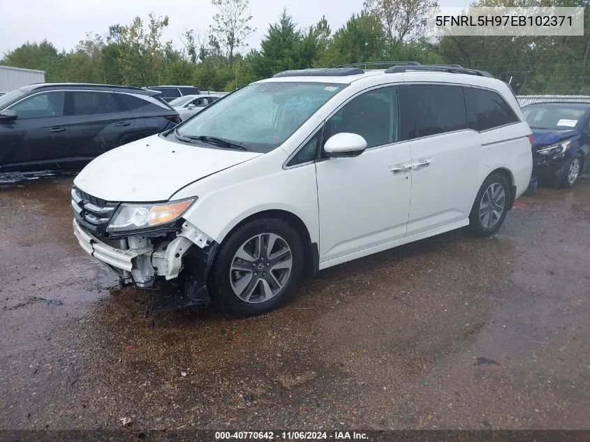 2014 Honda Odyssey Touring/Touring Elite VIN: 5FNRL5H97EB102371 Lot: 40770642