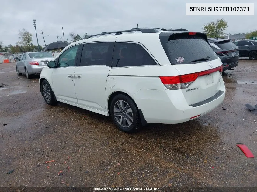 2014 Honda Odyssey Touring/Touring Elite VIN: 5FNRL5H97EB102371 Lot: 40770642