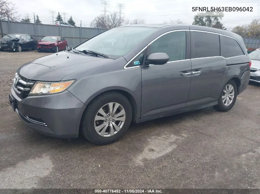 5FNRL5H63EB096042 2014 Honda Odyssey Ex-L