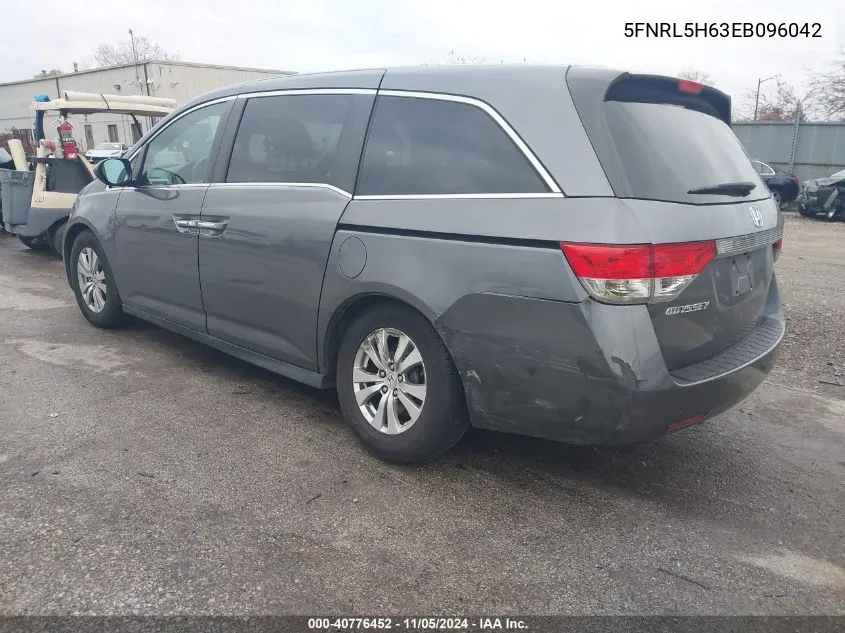 5FNRL5H63EB096042 2014 Honda Odyssey Ex-L