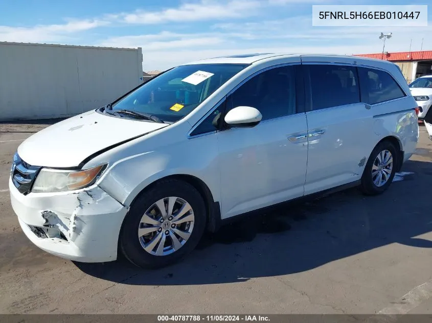 2014 Honda Odyssey Ex-L VIN: 5FNRL5H66EB010447 Lot: 40787788