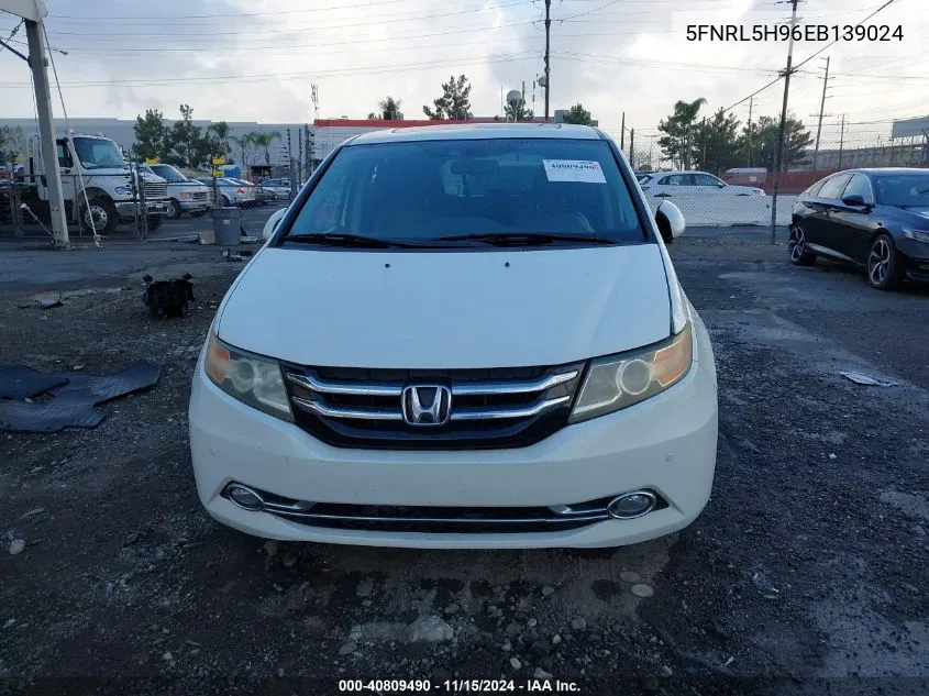 2014 Honda Odyssey Touring/Touring Elite VIN: 5FNRL5H96EB139024 Lot: 40809490