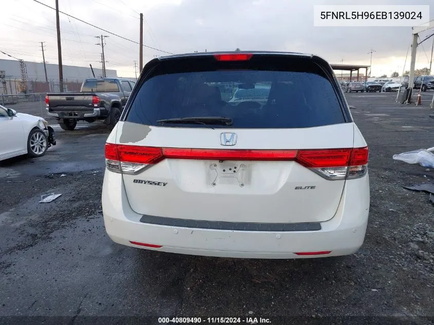 2014 Honda Odyssey Touring/Touring Elite VIN: 5FNRL5H96EB139024 Lot: 40809490