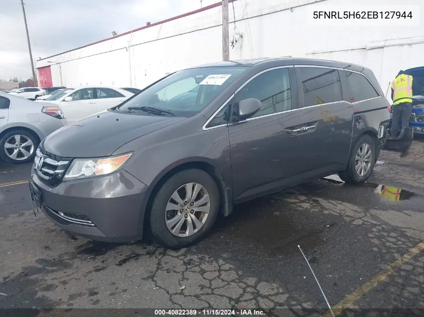 2014 Honda Odyssey Ex-L VIN: 5FNRL5H62EB127944 Lot: 40822389