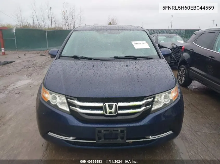 2014 Honda Odyssey Ex-L VIN: 5FNRL5H60EB044559 Lot: 40855583