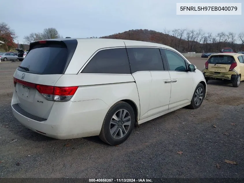 2014 Honda Odyssey Touring/Touring Elite VIN: 5FNRL5H97EB040079 Lot: 40858357