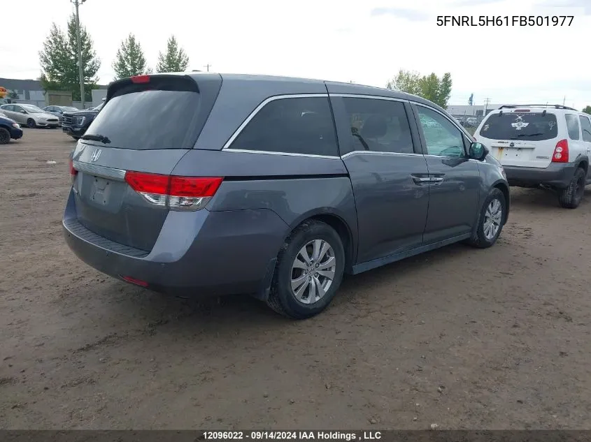 2015 Honda Odyssey VIN: 5FNRL5H61FB501977 Lot: 12096022