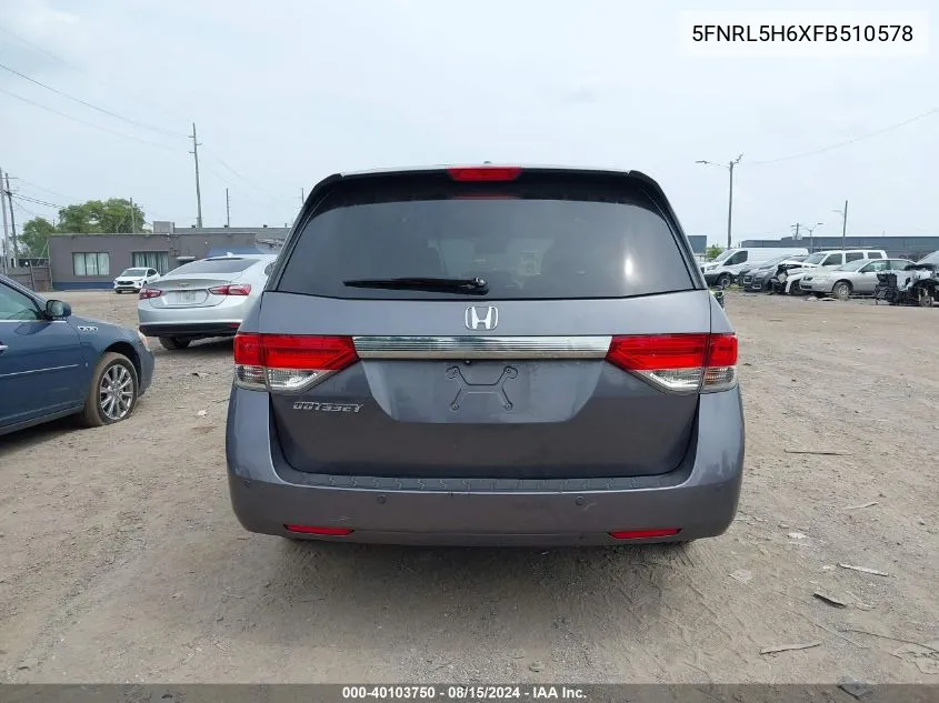 5FNRL5H6XFB510578 2015 Honda Odyssey Ex-L