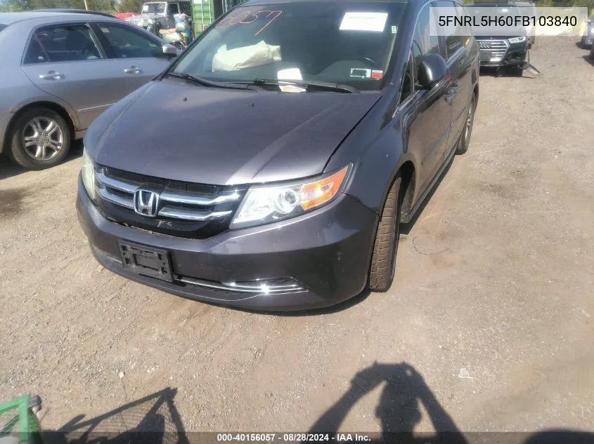 5FNRL5H60FB103840 2015 Honda Odyssey Ex-L