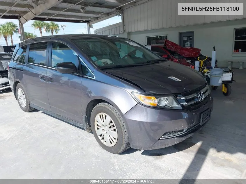 5FNRL5H26FB118100 2015 Honda Odyssey Lx