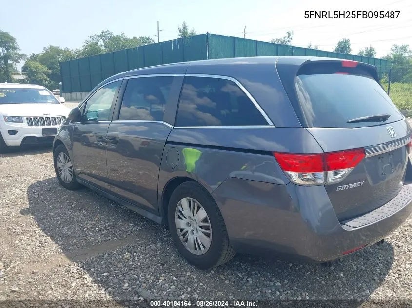 2015 Honda Odyssey Lx VIN: 5FNRL5H25FB095487 Lot: 40184164