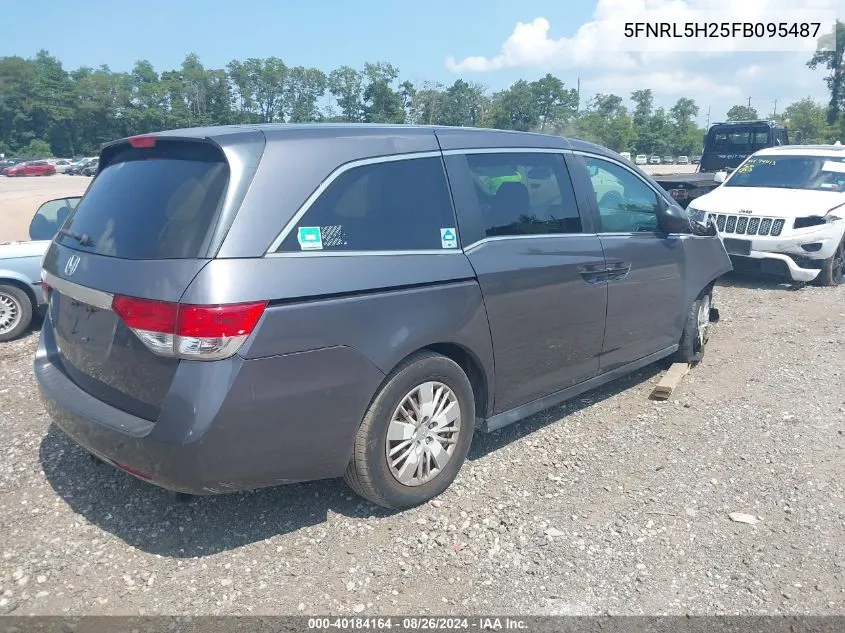 5FNRL5H25FB095487 2015 Honda Odyssey Lx