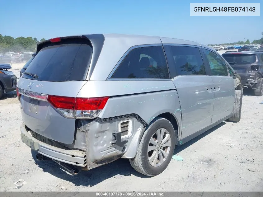 2015 Honda Odyssey Ex VIN: 5FNRL5H48FB074148 Lot: 40197778